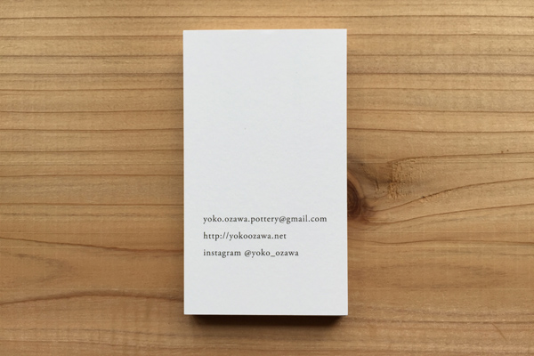 Yoko Ozawa Pottery Melbourne名刺裏面