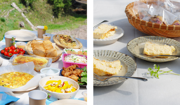 お花見の食事とスイーツ